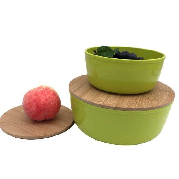 High Fashion Design Melamine Nesting Salad Bowls with Plastic Cover